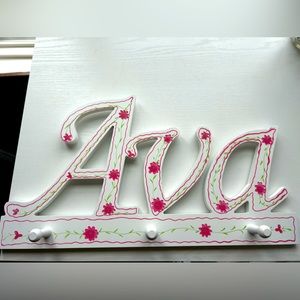 Ava’ Name Plate Hook Decor